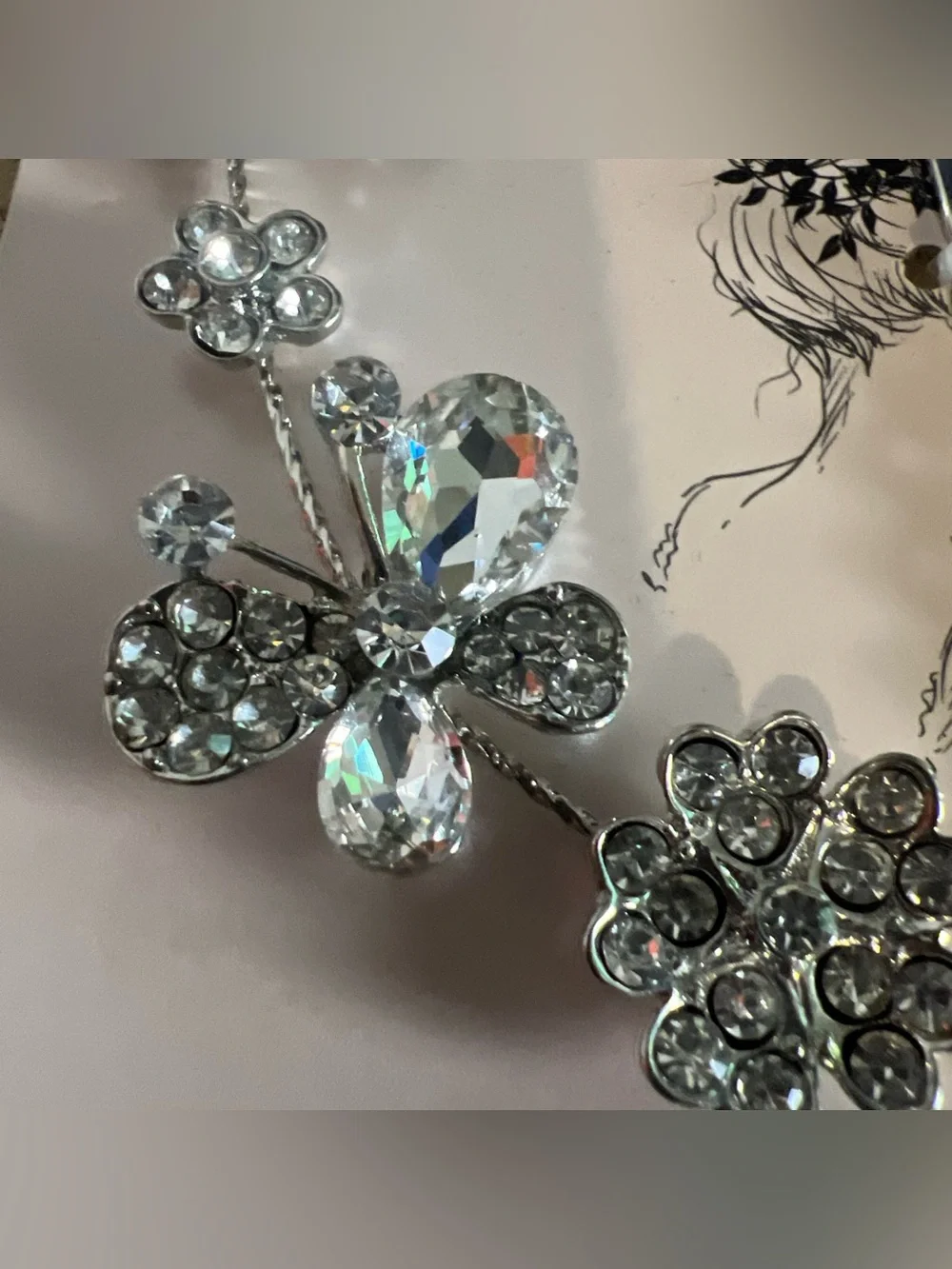 Silver Rhinestone Butterfly  hair clip new hair accessories hair crown clip
